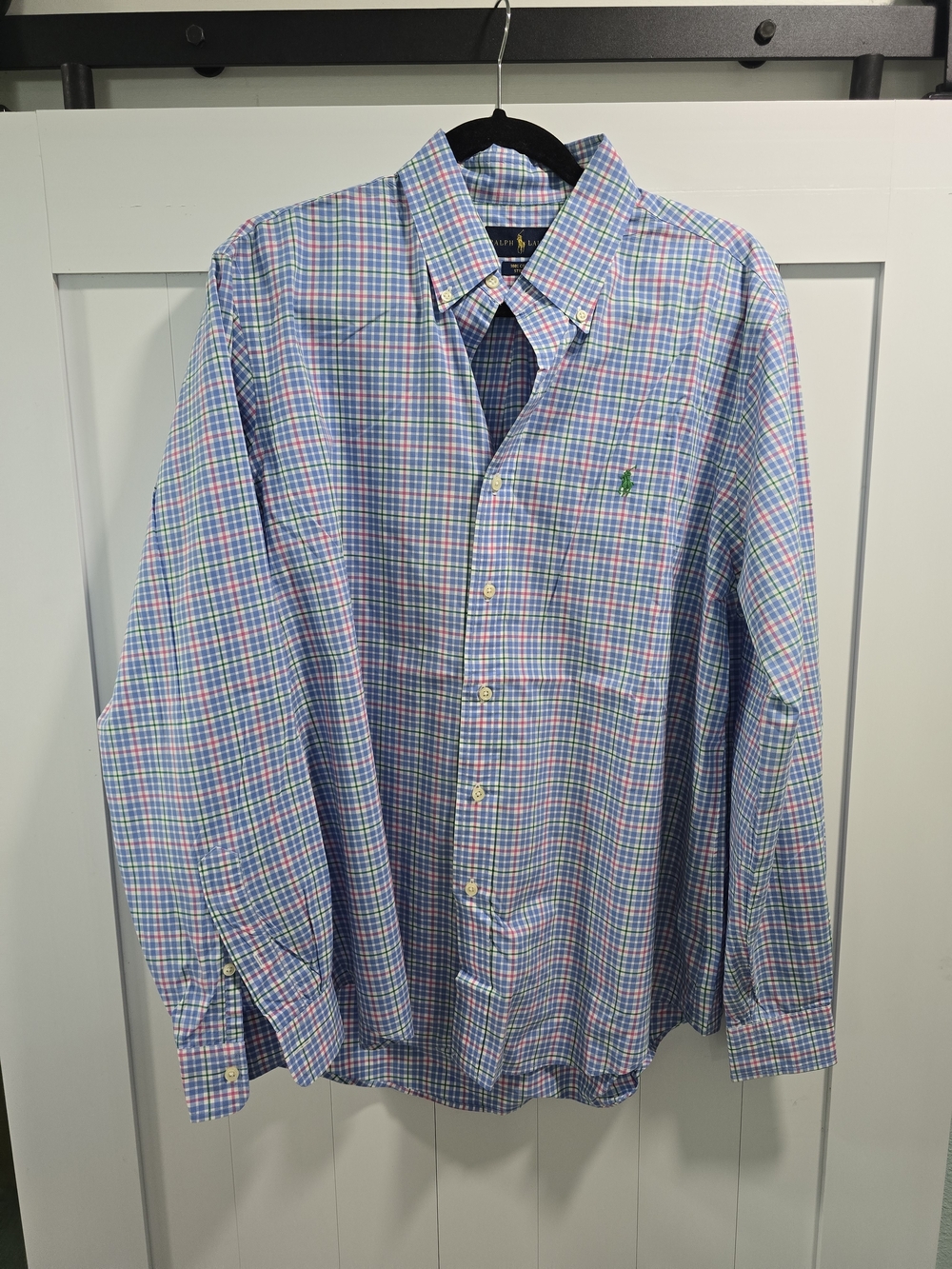 Ralph Lauren Blue Pink Green Multi-Check Button-Down Shirt